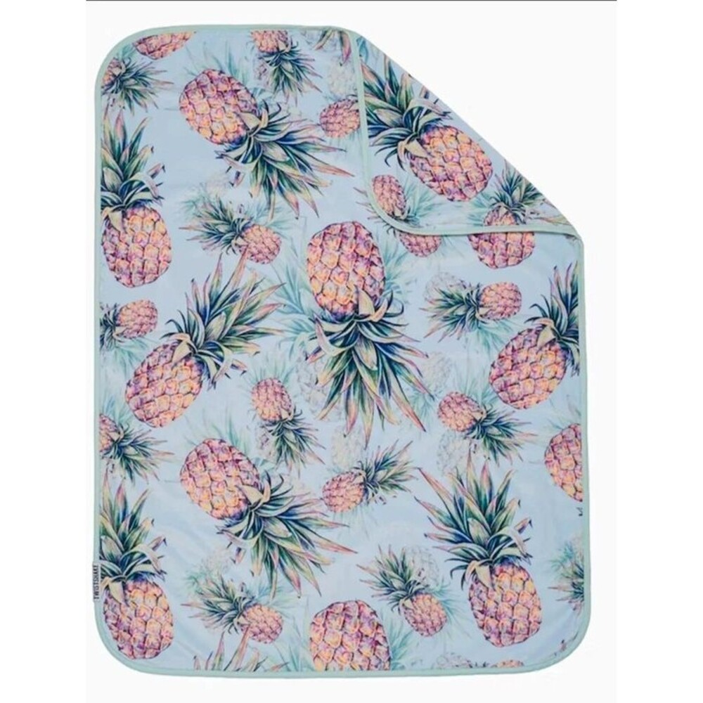 pineapple design baby blanket. 100% polyester. Breathable & moisture wicking.